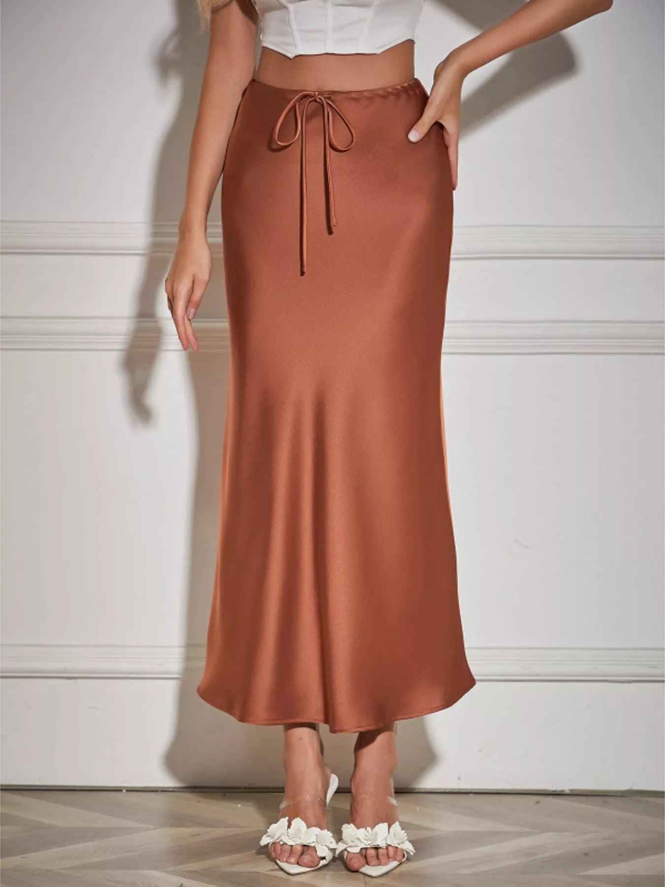 Satin Midi Skirt