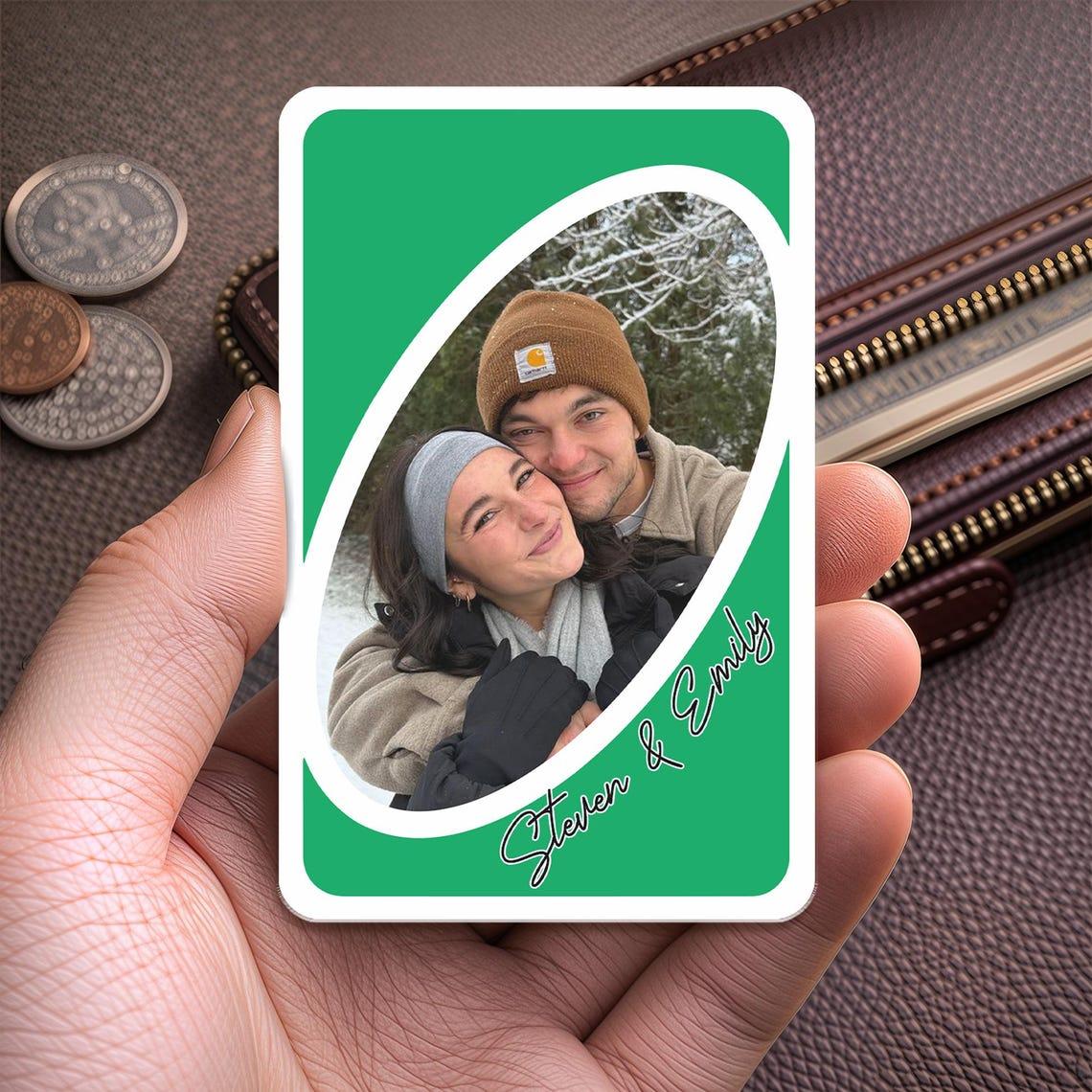 Custom Uno Reverse Love You More Wallet Card, Photo Wallet Insert For Couple, Anniversary Gift For Boyfriend, Valentine Gift For Him Her,
