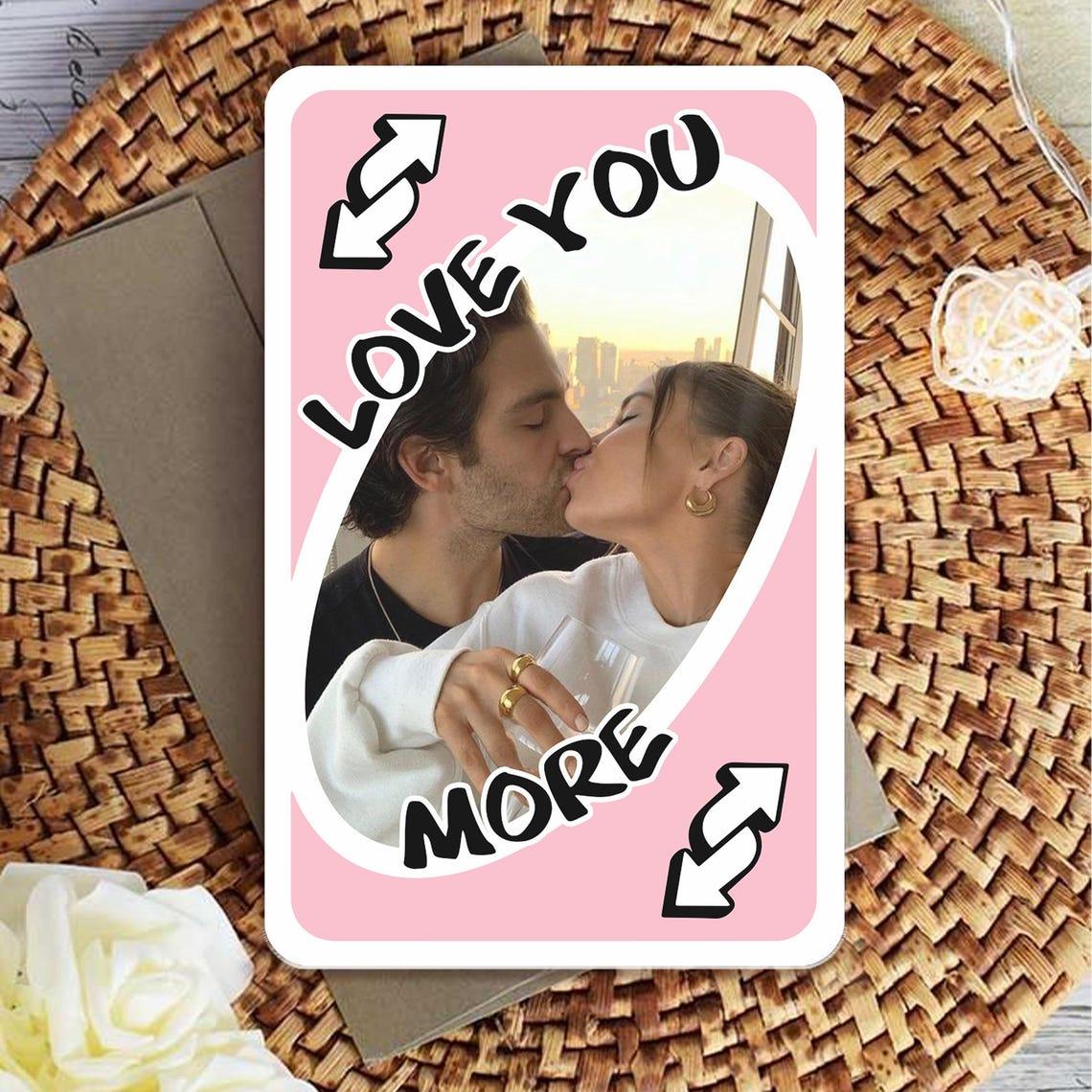 Custom Uno Reverse Love You More Wallet Card, Photo Wallet Insert For Couple, Anniversary Gift For Boyfriend Girlfriend, Valentine Gift For Him Her,