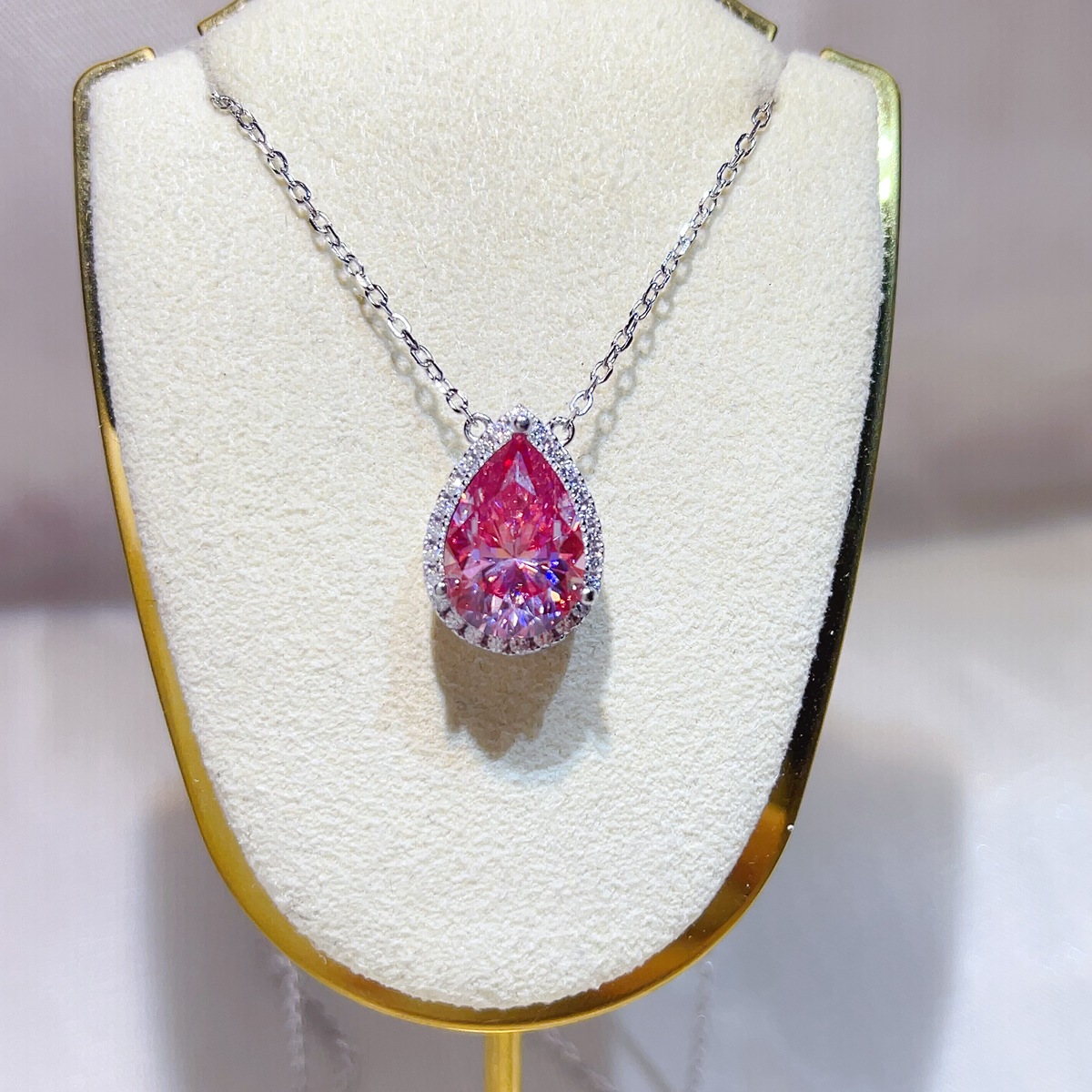 5 Carat 925 Sterling Silver Moissanite Pendant Necklace