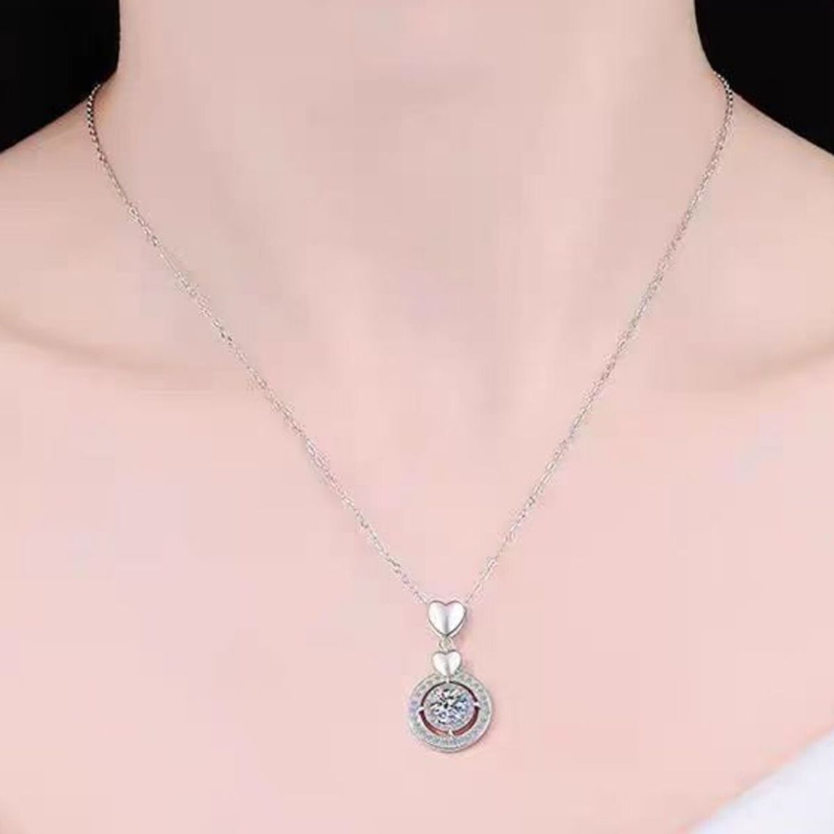 2 Carat Moissanite 925 Sterling Silver Pendant Necklace