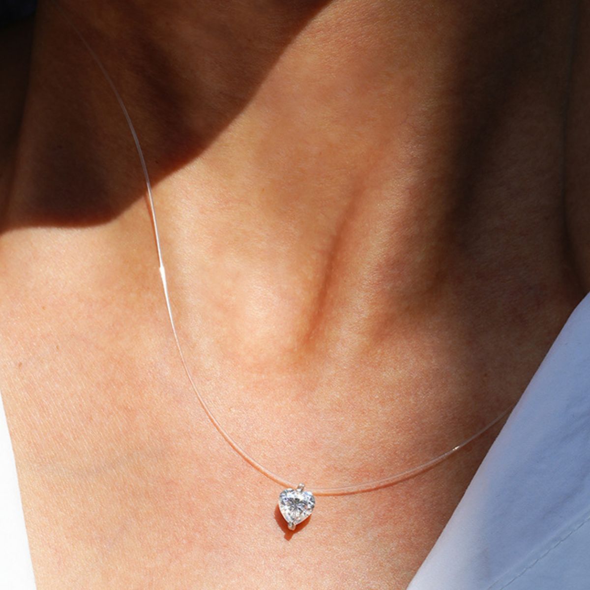 1 Carat Heart-Shaped Pendant Necklace