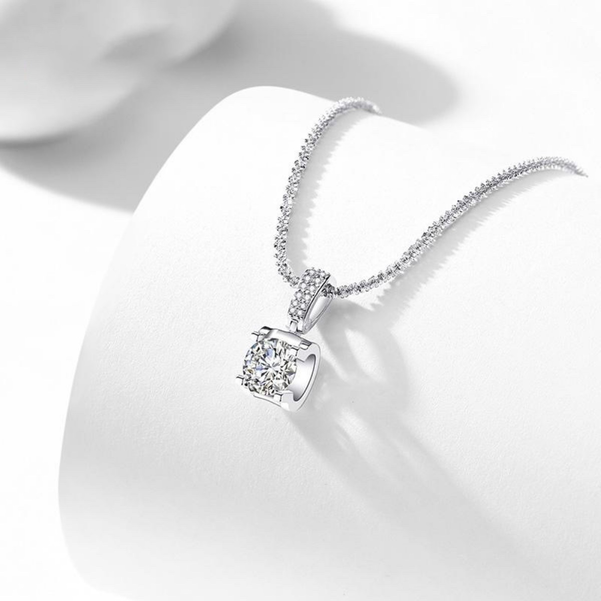 1 Carat 925 Sterling Silver Moissanite Necklace