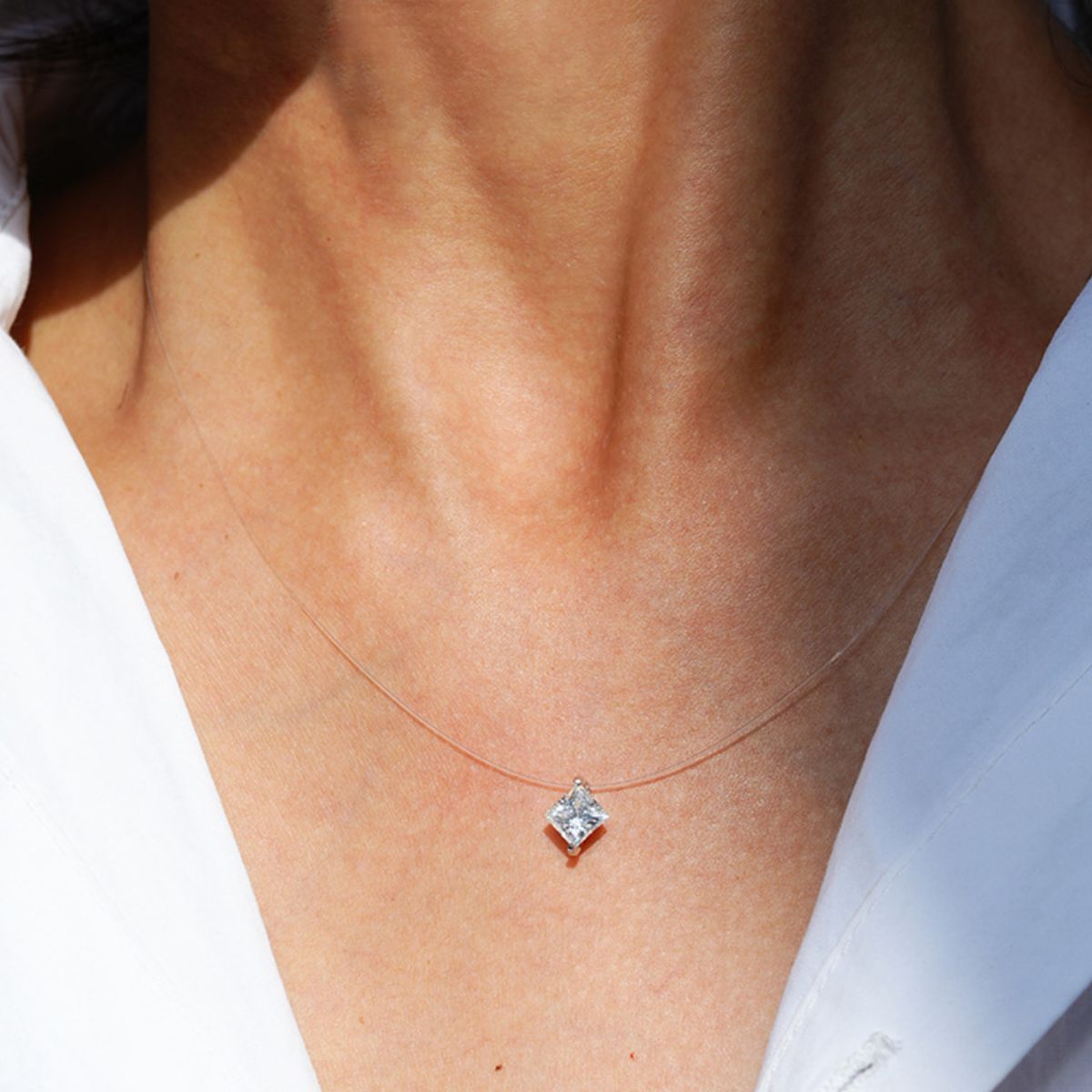 1 Carat Moissanite 925 Sterling Silver Pendant Necklace