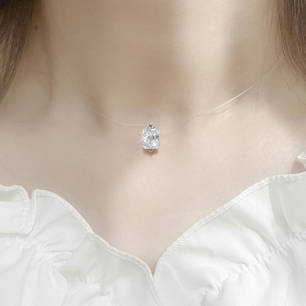 1 Carat Moissanite 925 Sterling Silver Necklace
