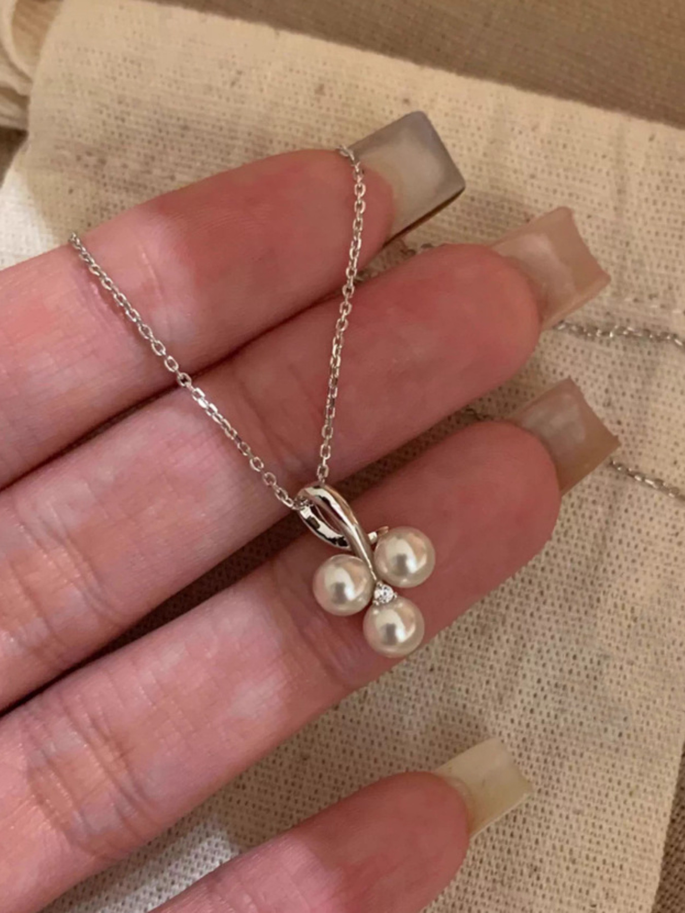 925 Sterling Silver Pearl Pendant Necklace
