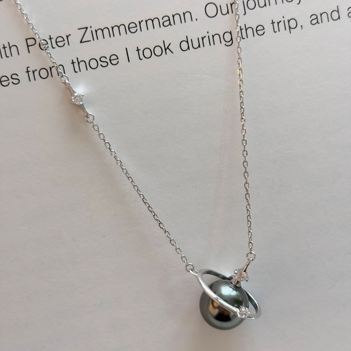 Planet Pearl Pendant Necklace