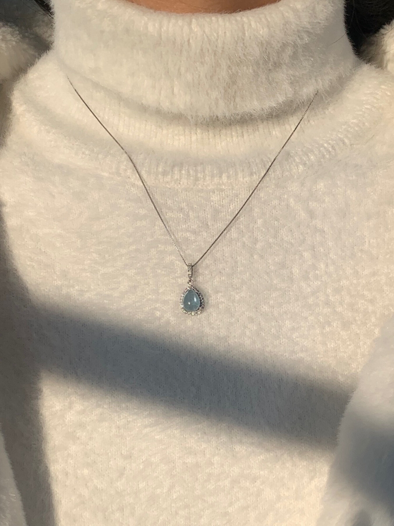 Crystal Teardrop Pendant Necklace