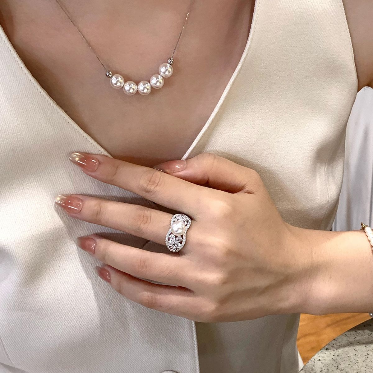 Adjustable Pearl Necklace