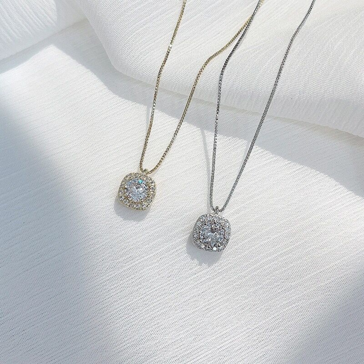 925 Sterling Silver Zircon Pendant Necklace