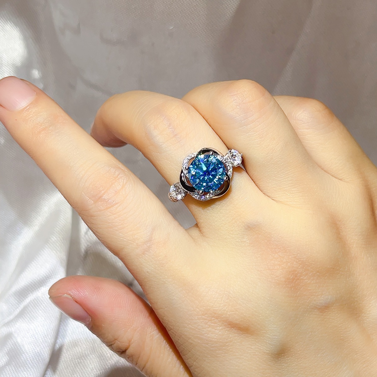 3 Carat 925 Sterling Silver Moissanite Ring