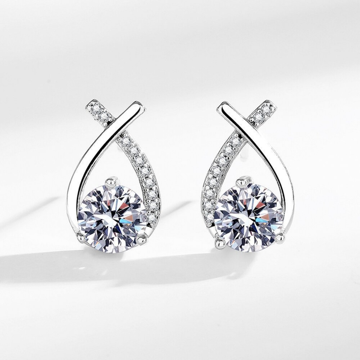 1 Carat 925 Sterling Silver Moissanite Earrings