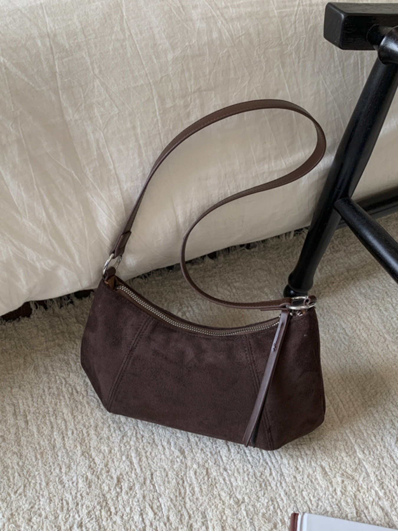 Vintage Suede Crossbody Bag