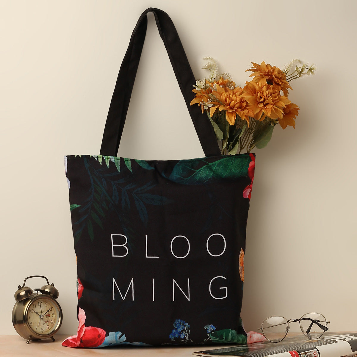Blooming Cotton Canvas Tote Bags
