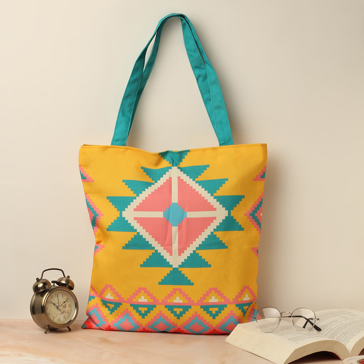 Vivid Abstract Cotton Canvas Tote Bags