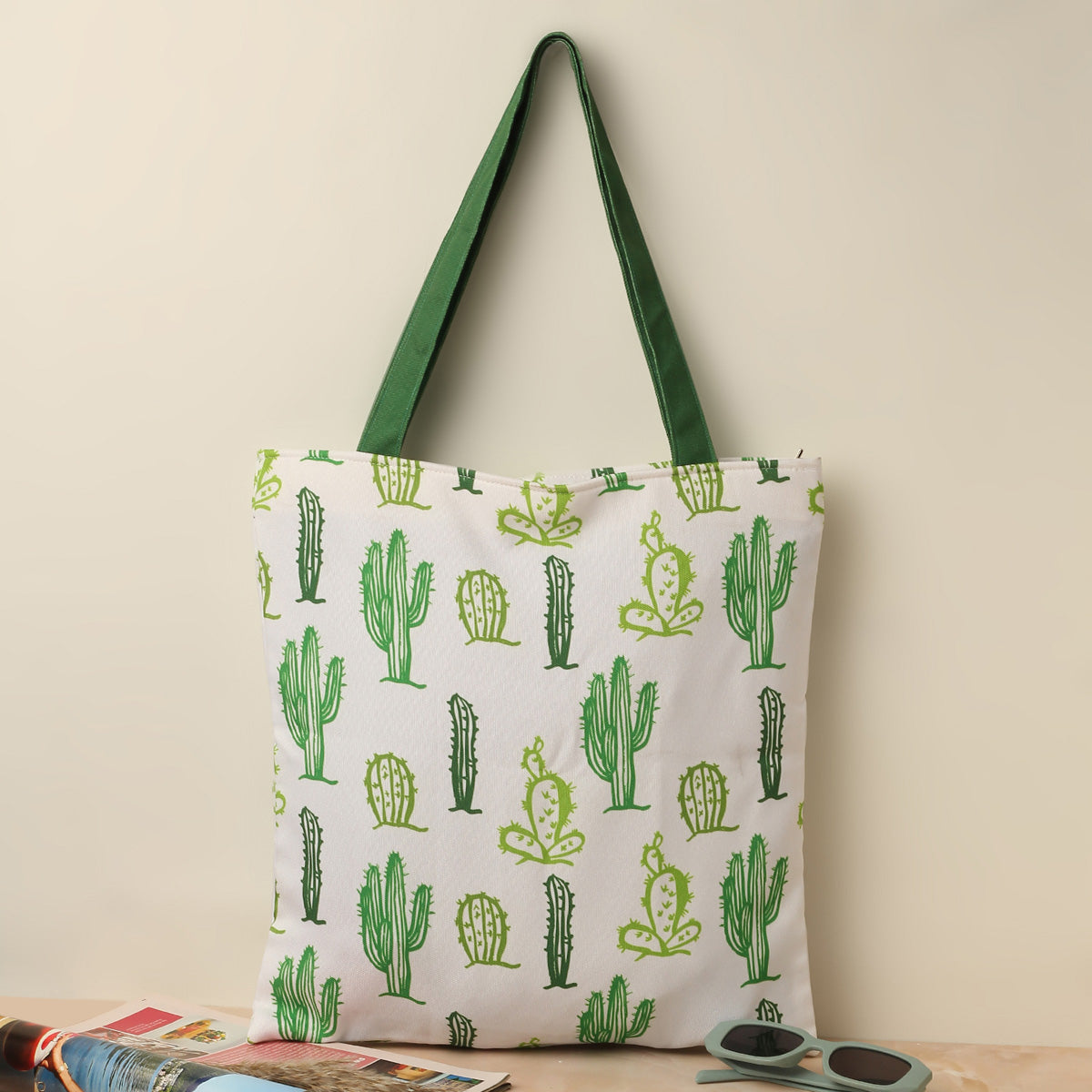 Cute Cactus Art Cotton Canvas Tote Bags