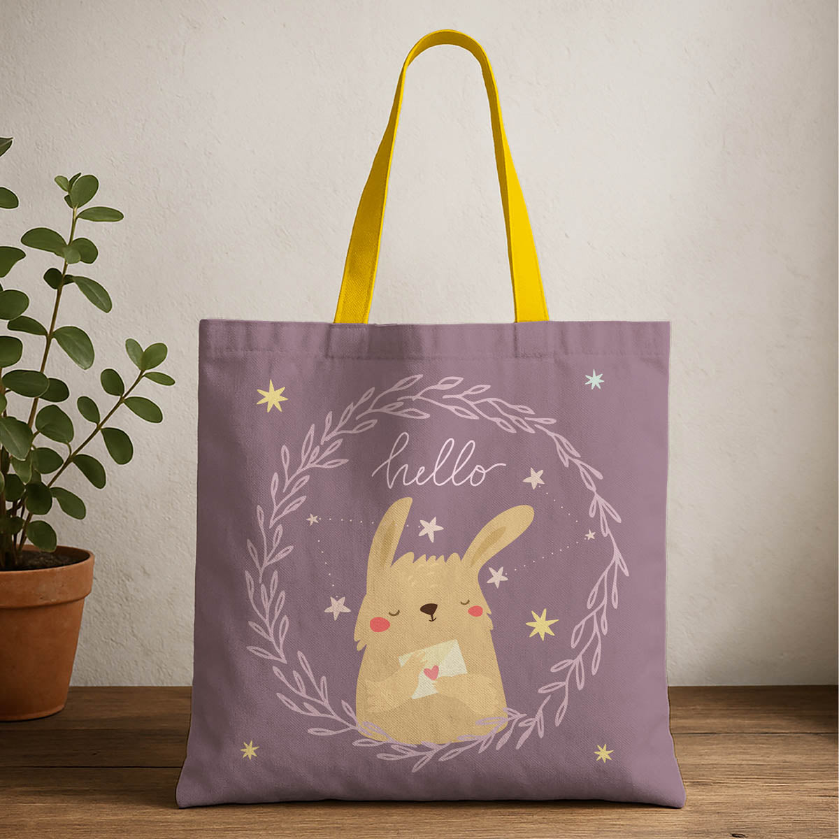 Enchanting Bunny Canvas Tote Bag