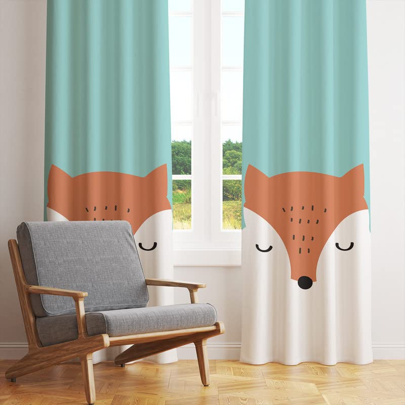 The Cunning Fox Printed Kids Room Curtains