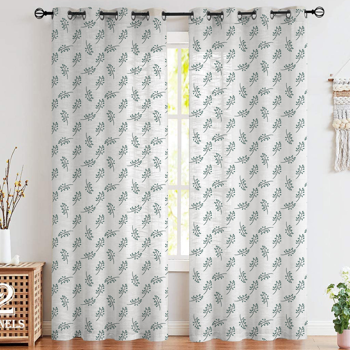 Printed Cotton Linen Curtain Panels