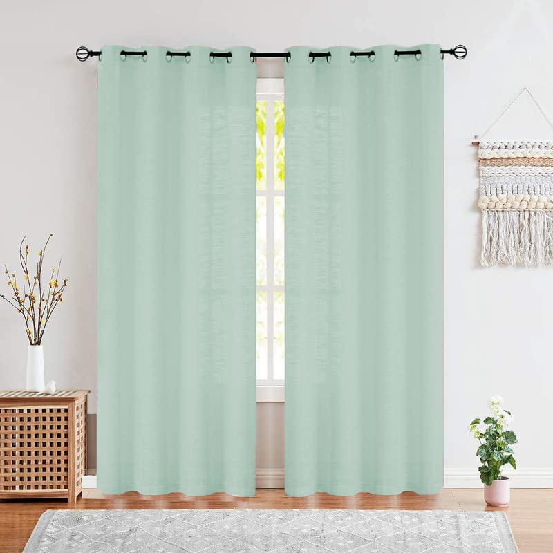 Cotton Linen Sheer Curtain Panels