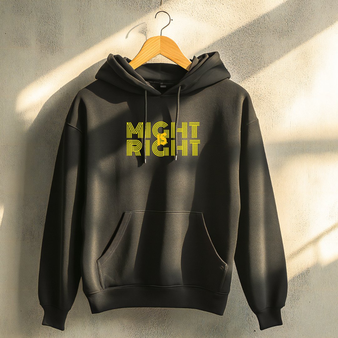 Yellow Right Typography Inspirational Quote Hoodie