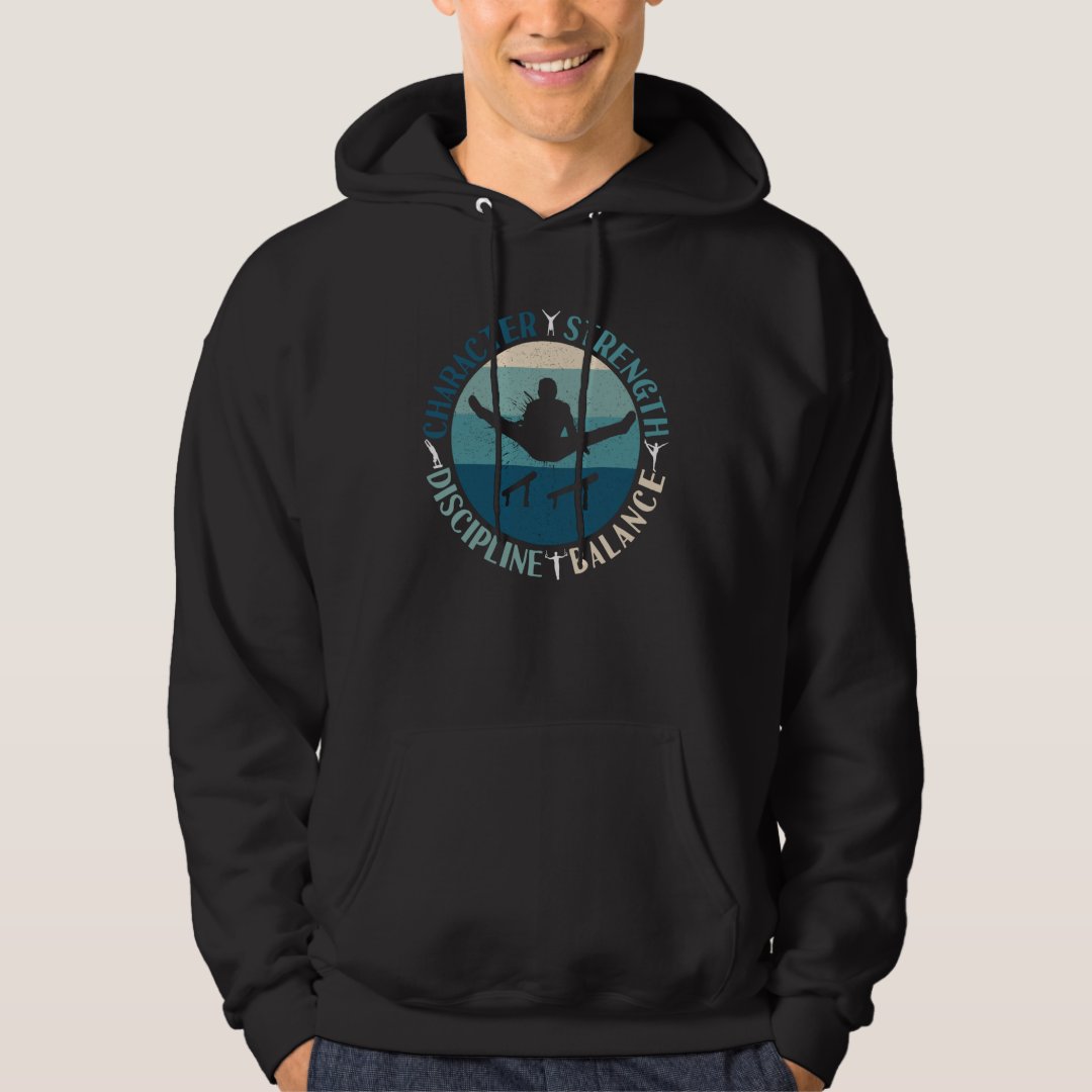 Boys Gymnastics Character Strength Discipline Hoodie