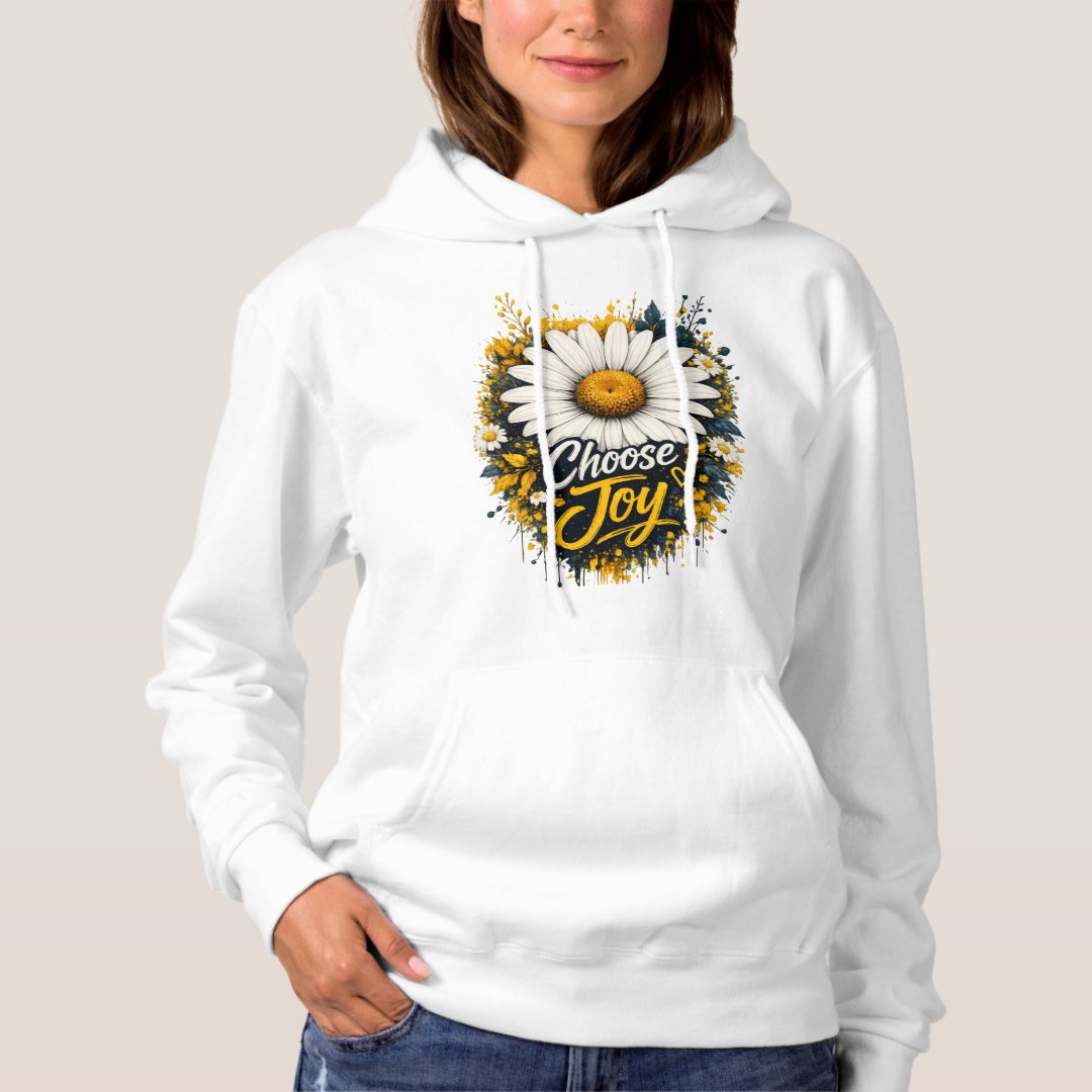Choose Joy Daisy Floral Hoodie