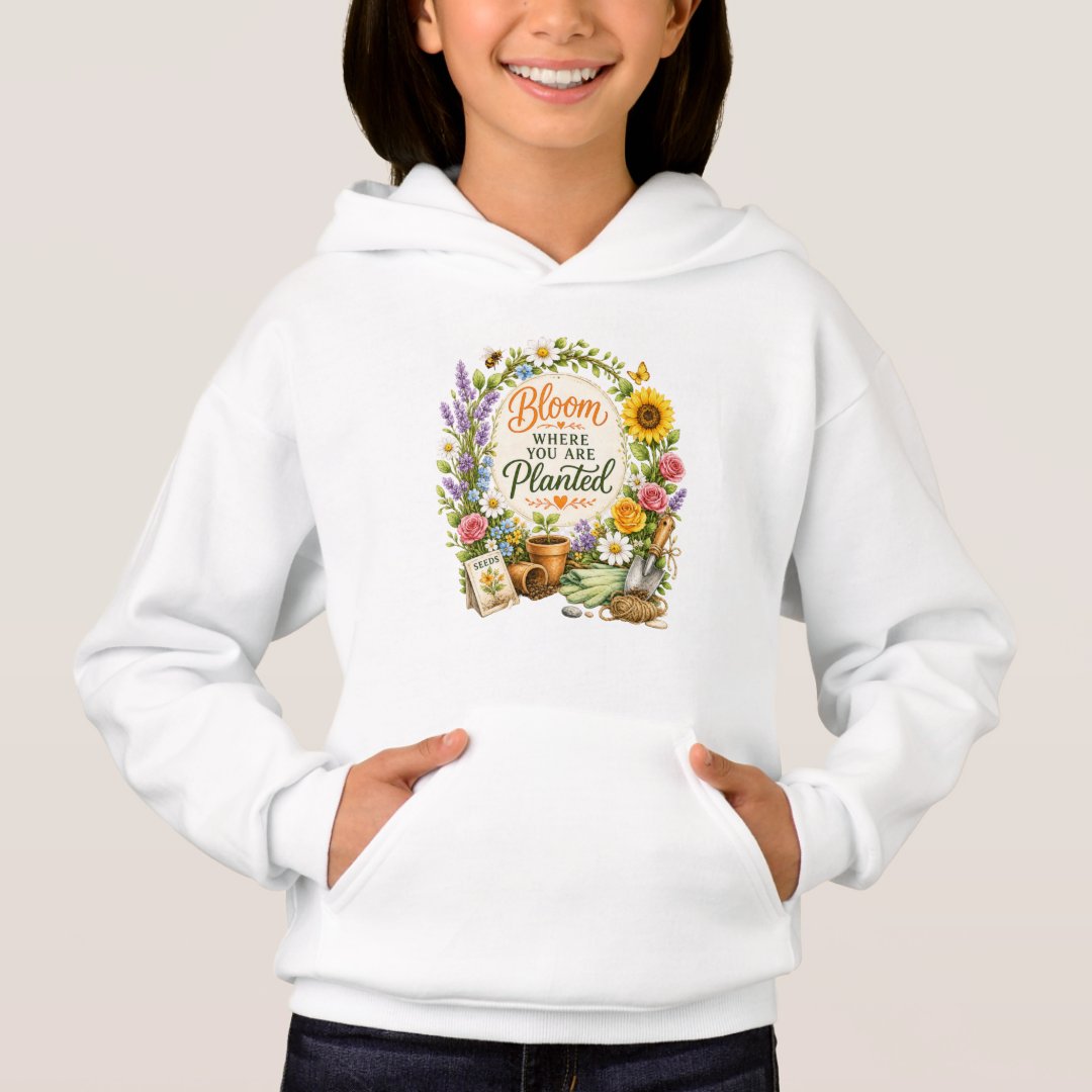 Watercolor Floral Gardening Inspirational Design Hoodie