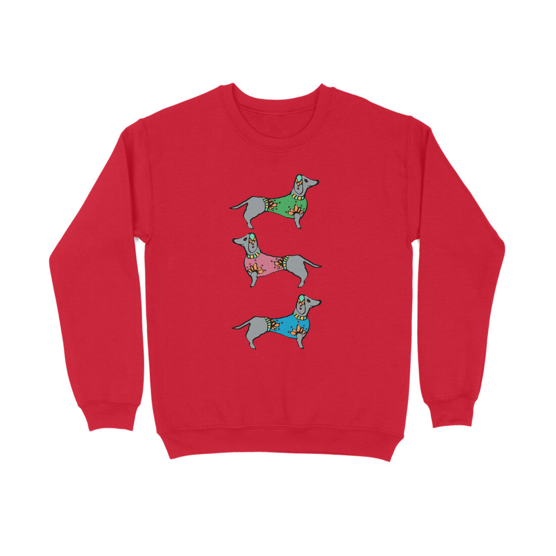 Sweatshirt (Men) - Three Dachshunds (8 Colours)