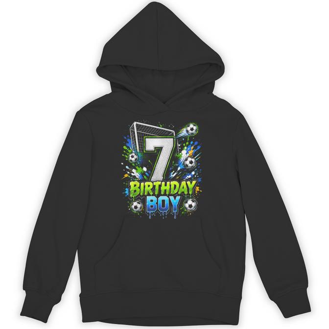 7th Birthday Boy Soccer 7 Year Old Birthday Party Number 7 Hoodie