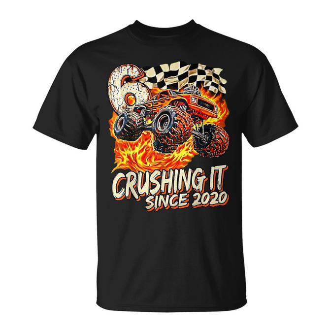 Birthday Monster Truck Boy 6 Year Old Crushing It Since 2020 T-Shirt