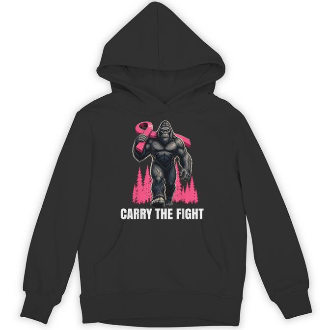 Carry The Fight Bigfoot Pink Ribbon Breast Cancer Hoodie