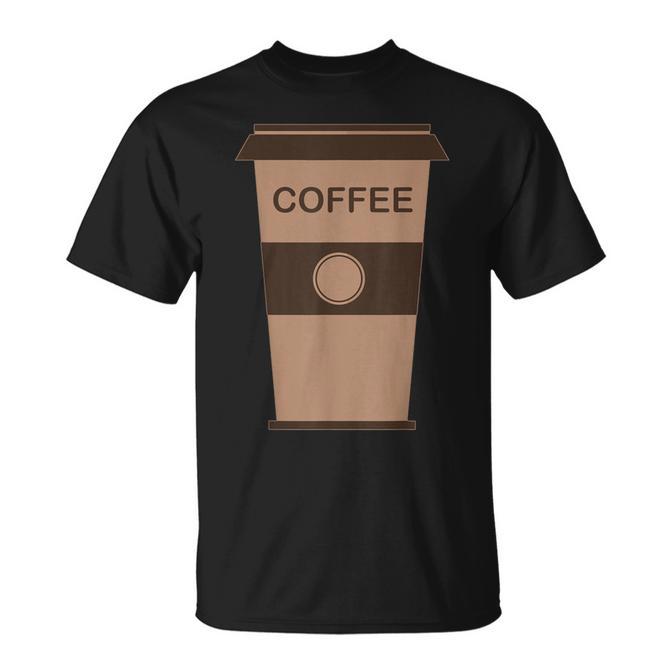 Coffee Cup Halloween Costume Match With Donut Costume T-Shirt