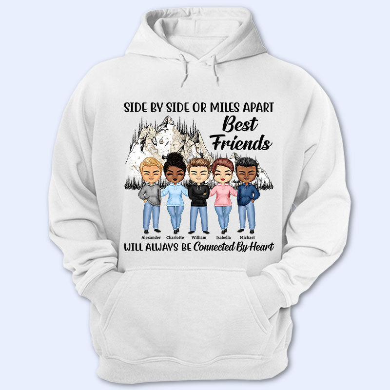Connected By Heart Hoodie Friends - Bff Bestie Gift - Personalized Custom Hoodie