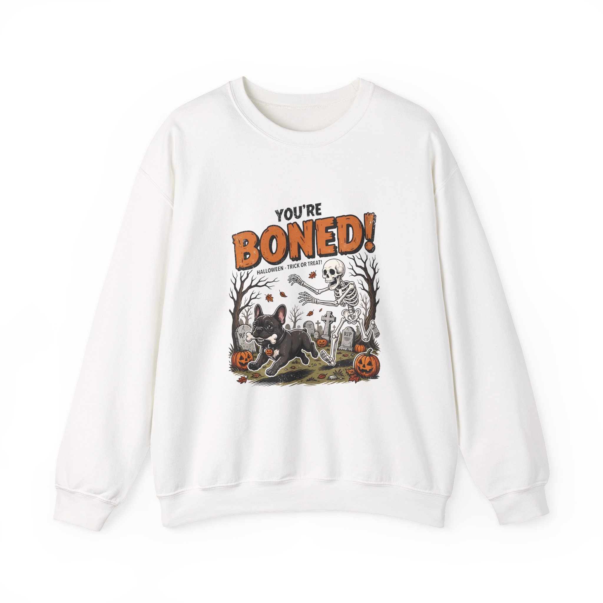Funny Corgi Halloween Sweatshirt, Skeleton Graveyard Crewneck