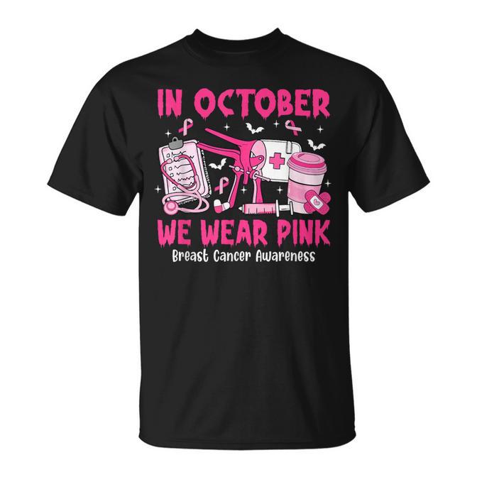 In October We Wear Pink Obgyn Nurse Breast Cancer T-Shirt