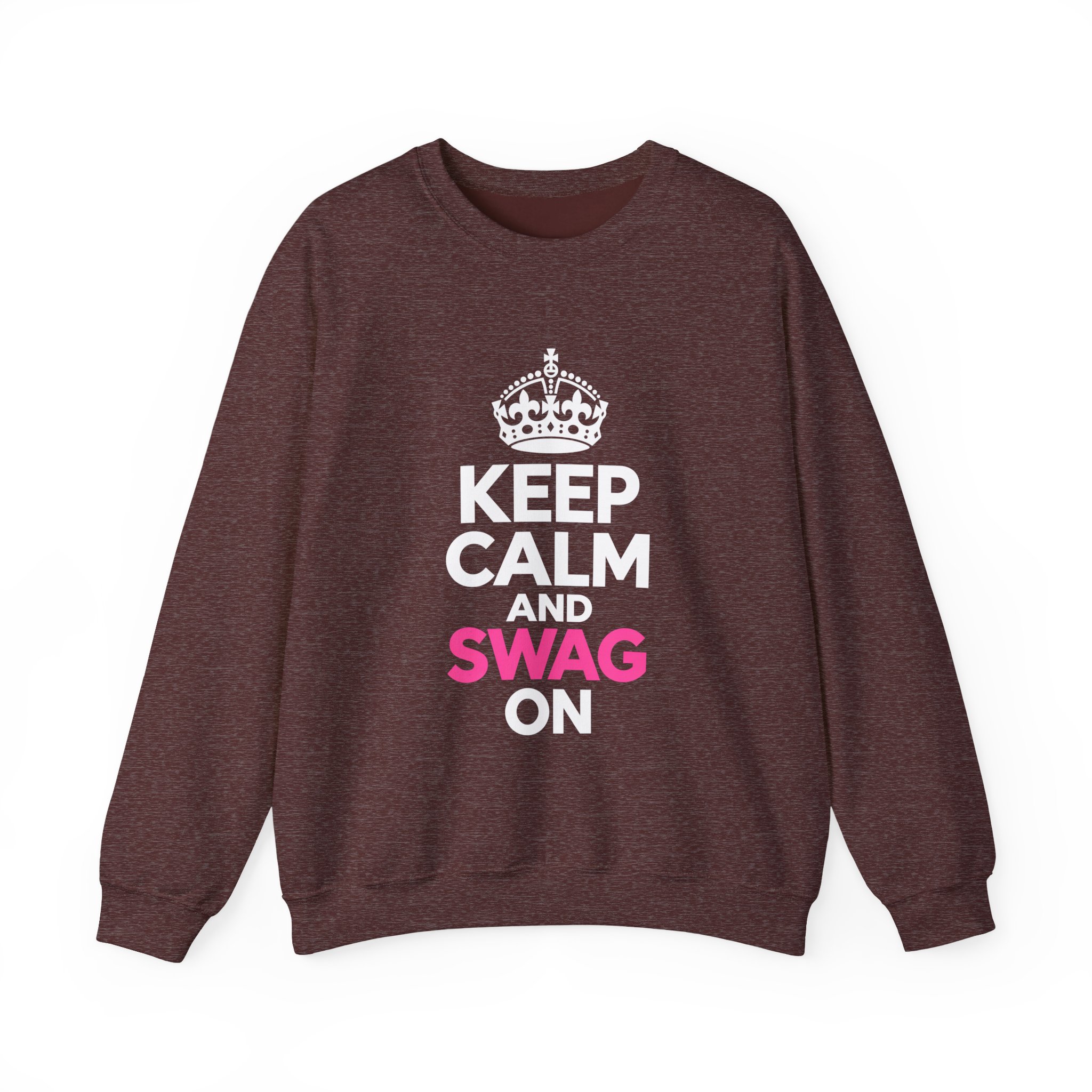 Keep Calm And Swag On Crewneck Sweatshirt, Funny Quote Pullover