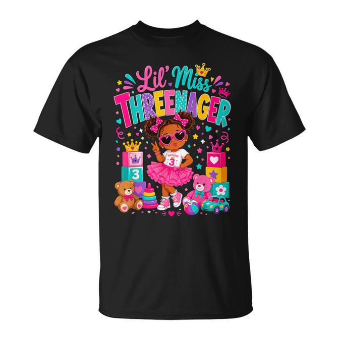 Lil Miss Threenager 3rd Birthday Girl Three Year Old T-Shirt