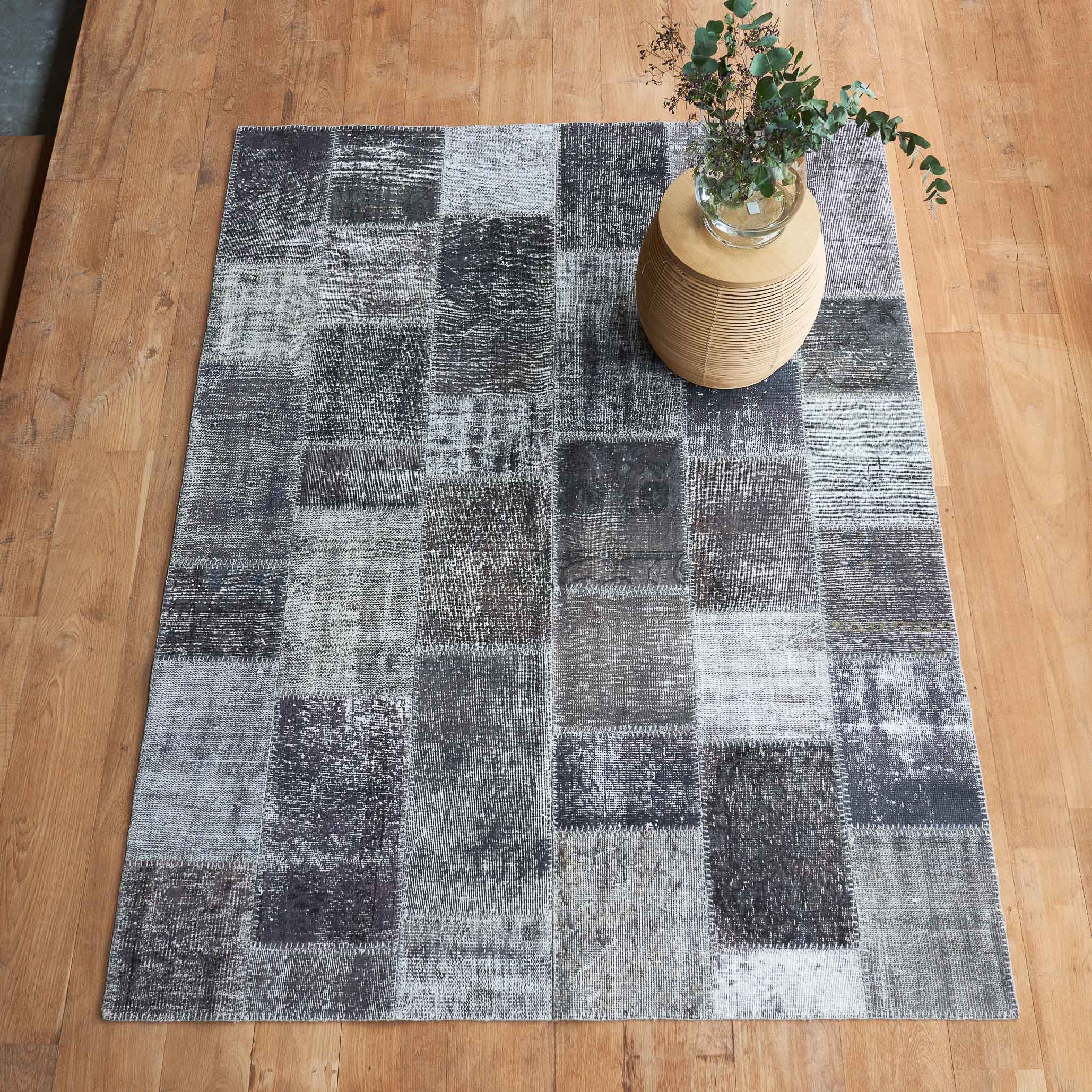 Patchwork Rug | Rustic Grey W186 X L245cm