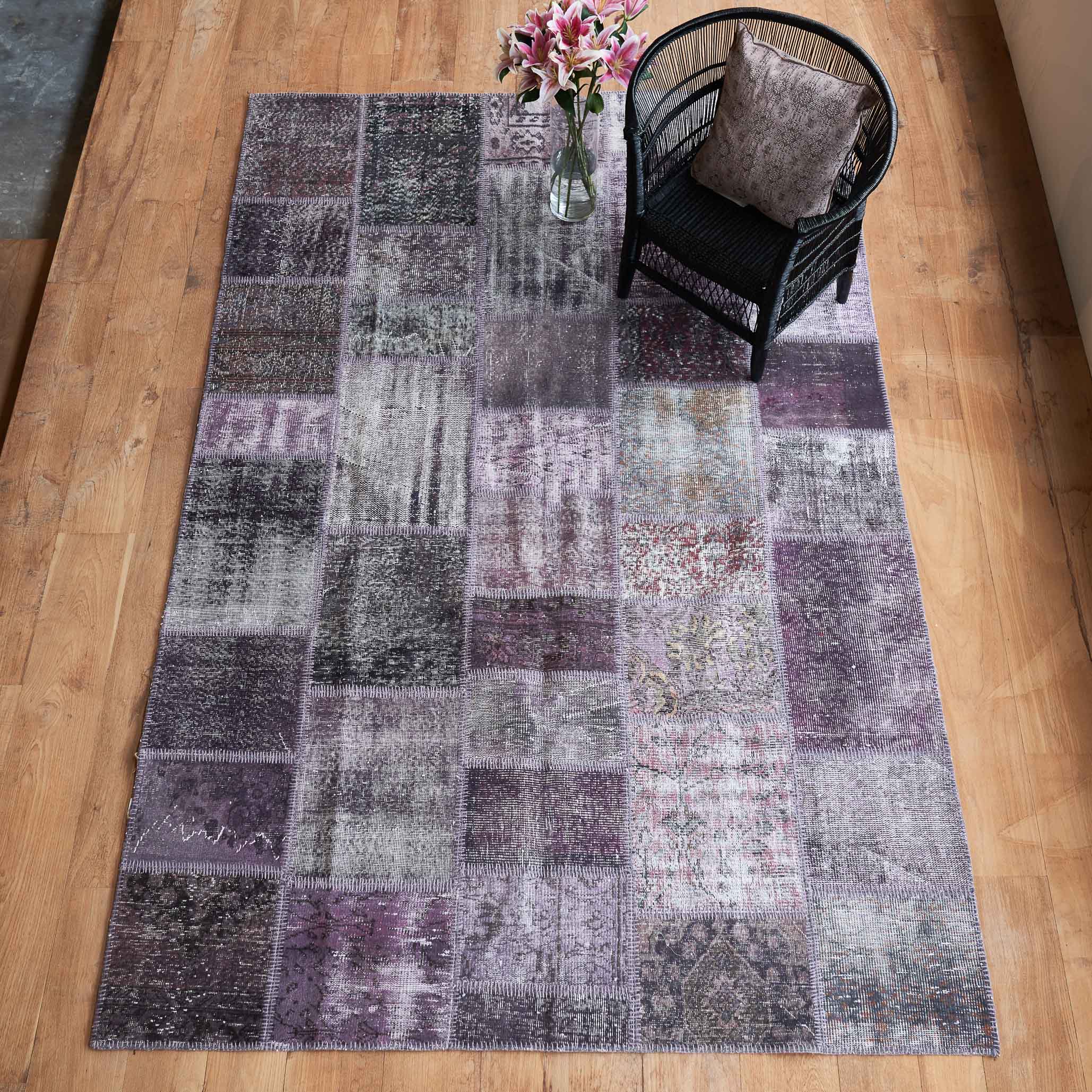 Patchwork Rug | Rustic Purple W206 X L309cm