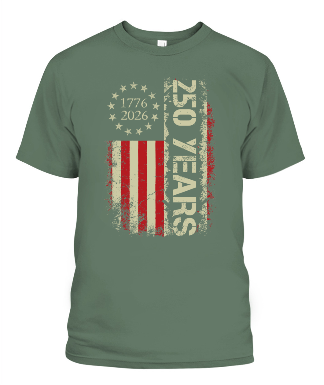 250 Years Of American Freedom 1776-2026 Vintage Flag Design