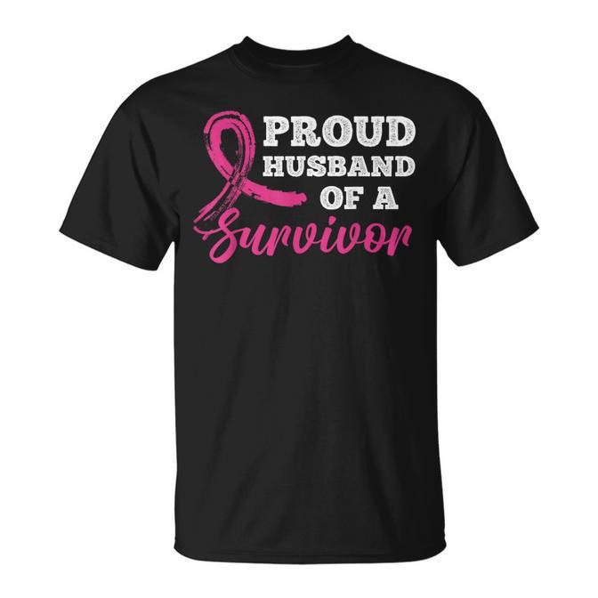 Proud Husband Of A Survivor Breast Cancer Awareness T-Shirt