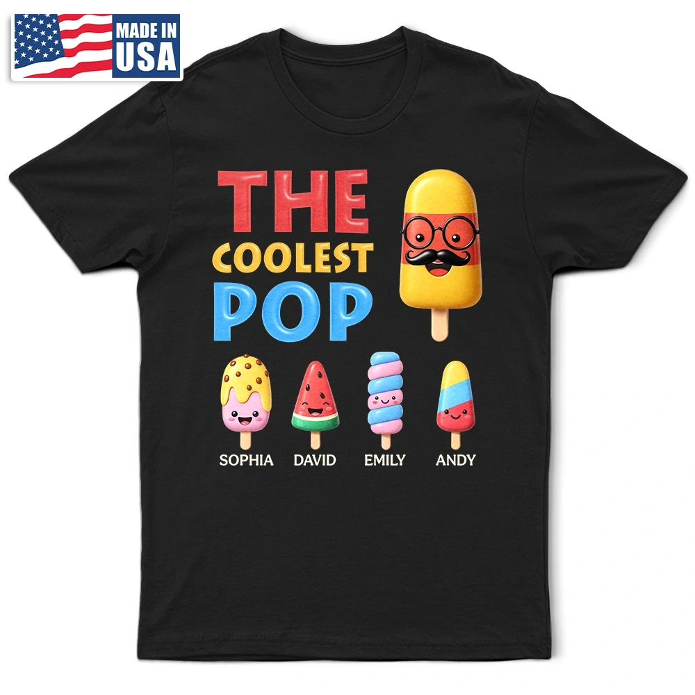 The Coolest Pop Grandpa Dad - Personalized T Shirt