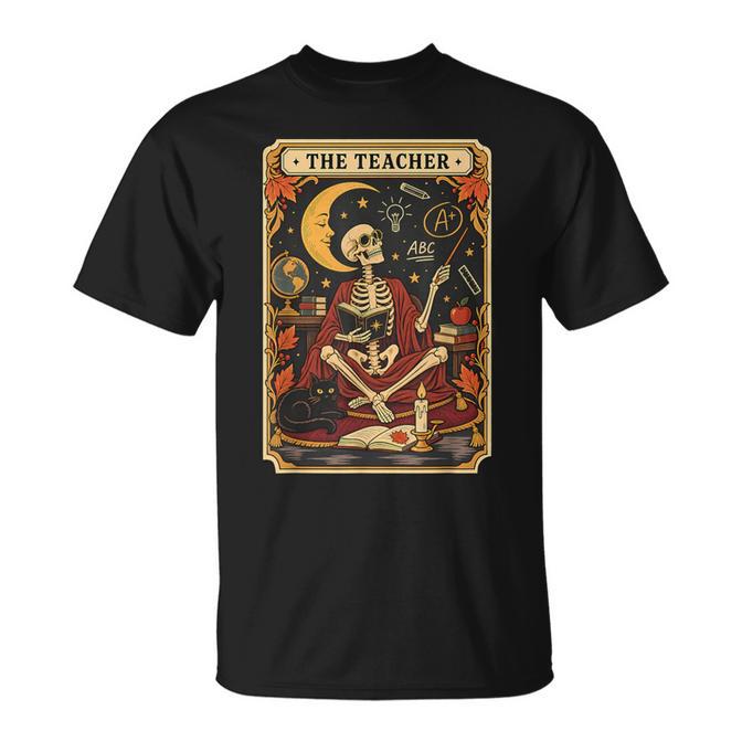 The Teacher Tarot Card Halloween Skeleton Spooky Women T-Shirt