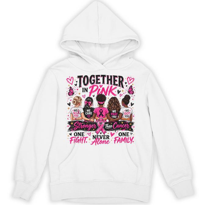 Together In Pink Breast Cancer Awareness Support Family Kids Hoodie