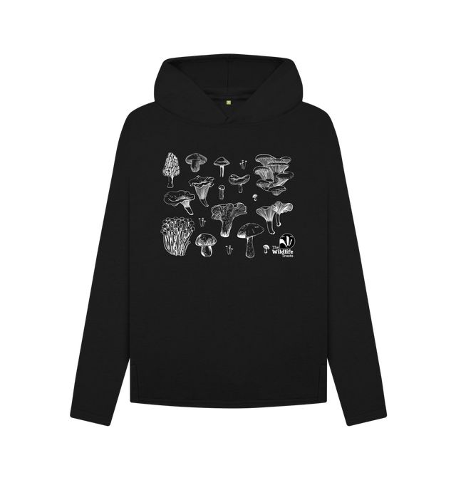 White Mushroom Species Relaxed Fit Hoodie