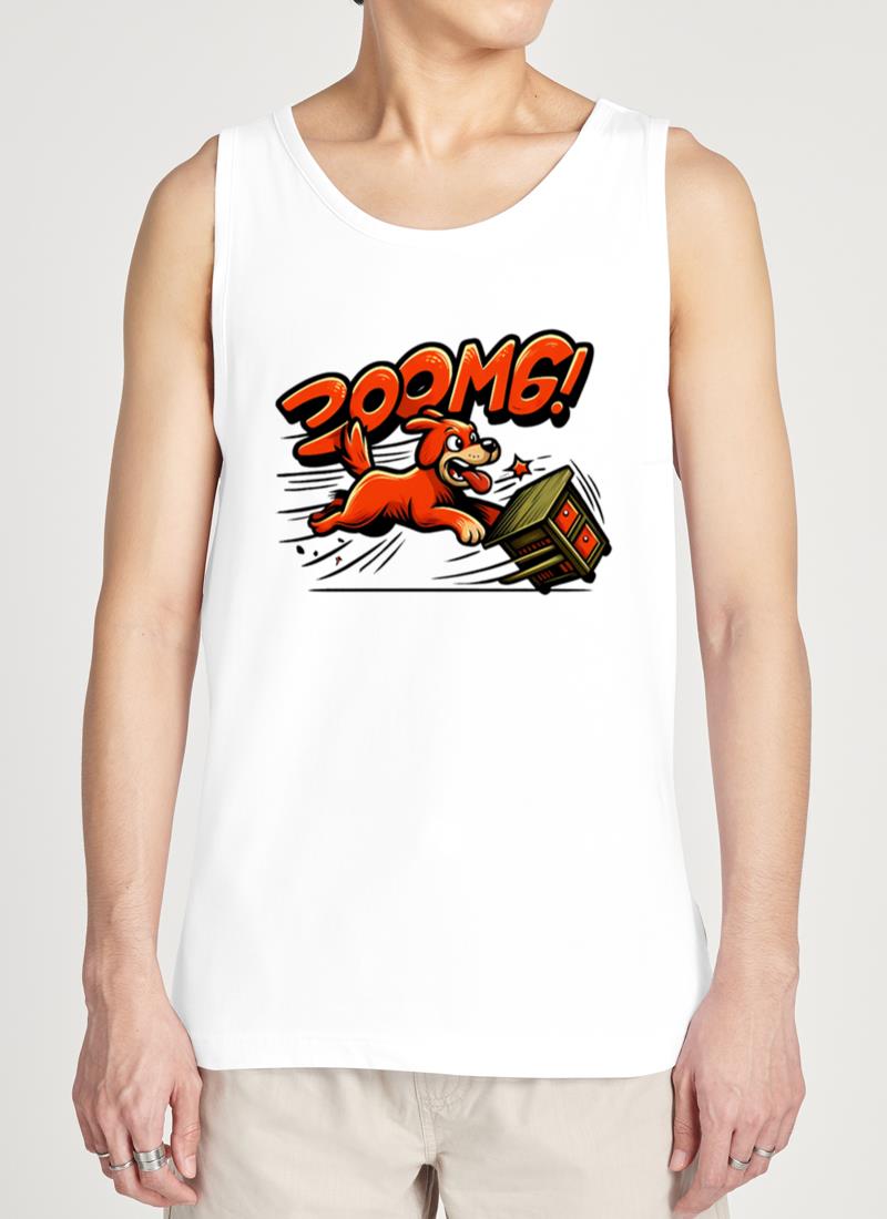 Zoomg Dog Chaos Funny Hyper Dog Cartoon Design - Unisex Tank Top